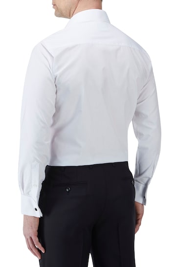 Skopes Tailored Fit White Pleat Formal Dress Shirt