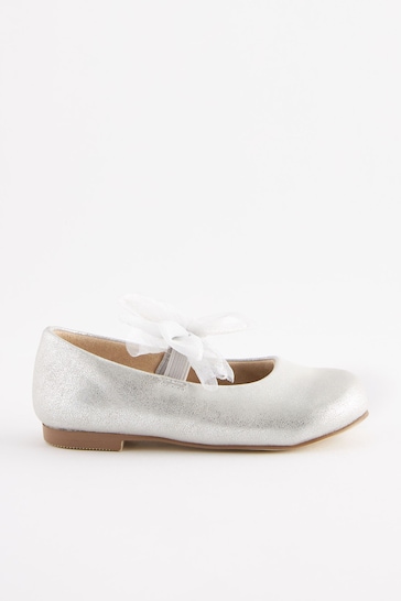 Silver Bow Mary Jane Occasion Shoes