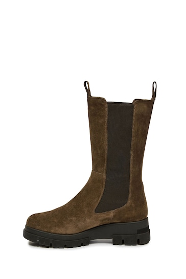 Celtic & Co. Chunky Tall Brown Chelsea Boots