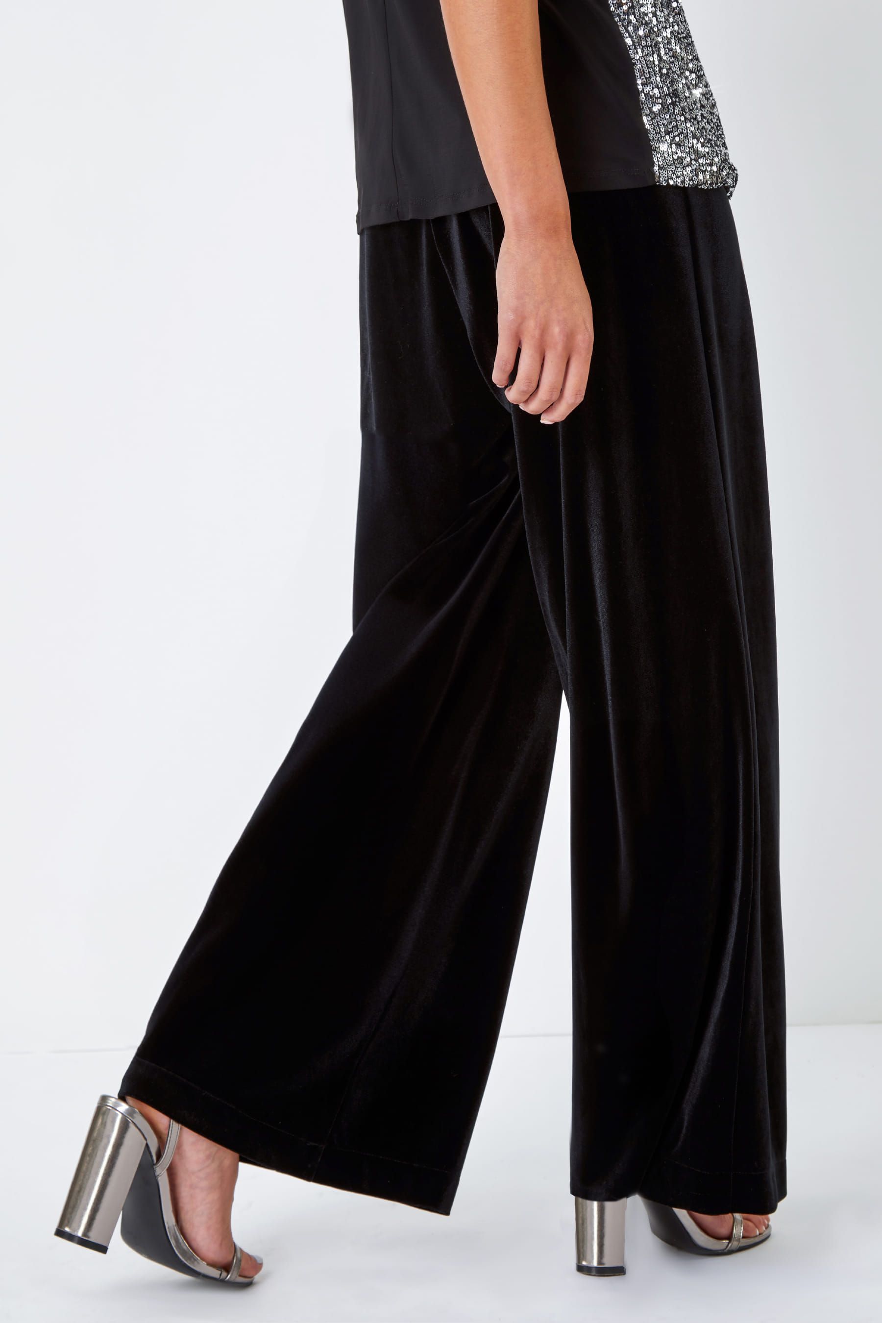 Black velvet trousers next cheap