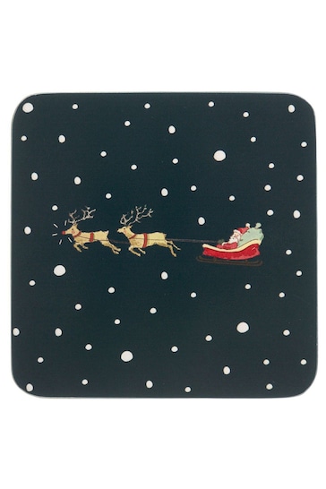 Sophie Allport Set of 4 Blue Home For Christmas Coasters