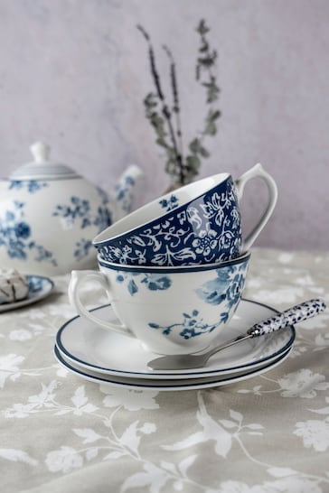 Laura Ashley Blue Cup and Saucer Collectables