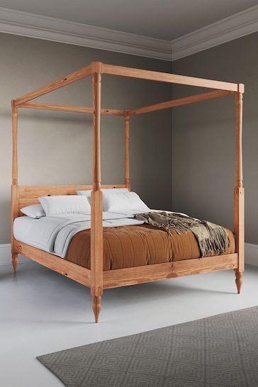 Get Laid Beds Cinnamon Four Poster Country Turned Leg Bed