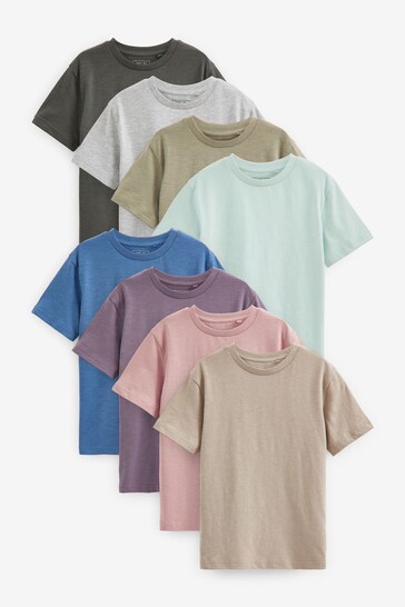 Multi Contemporary 8 Pack Short Sleeve T-Shirts (3-16yrs)