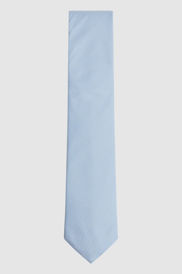 Reiss Soft Blue Ceremony Textured Silk Blend Tie
