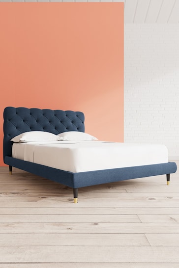 Swoon Smart Wool Indigo Blue Burbage Bed