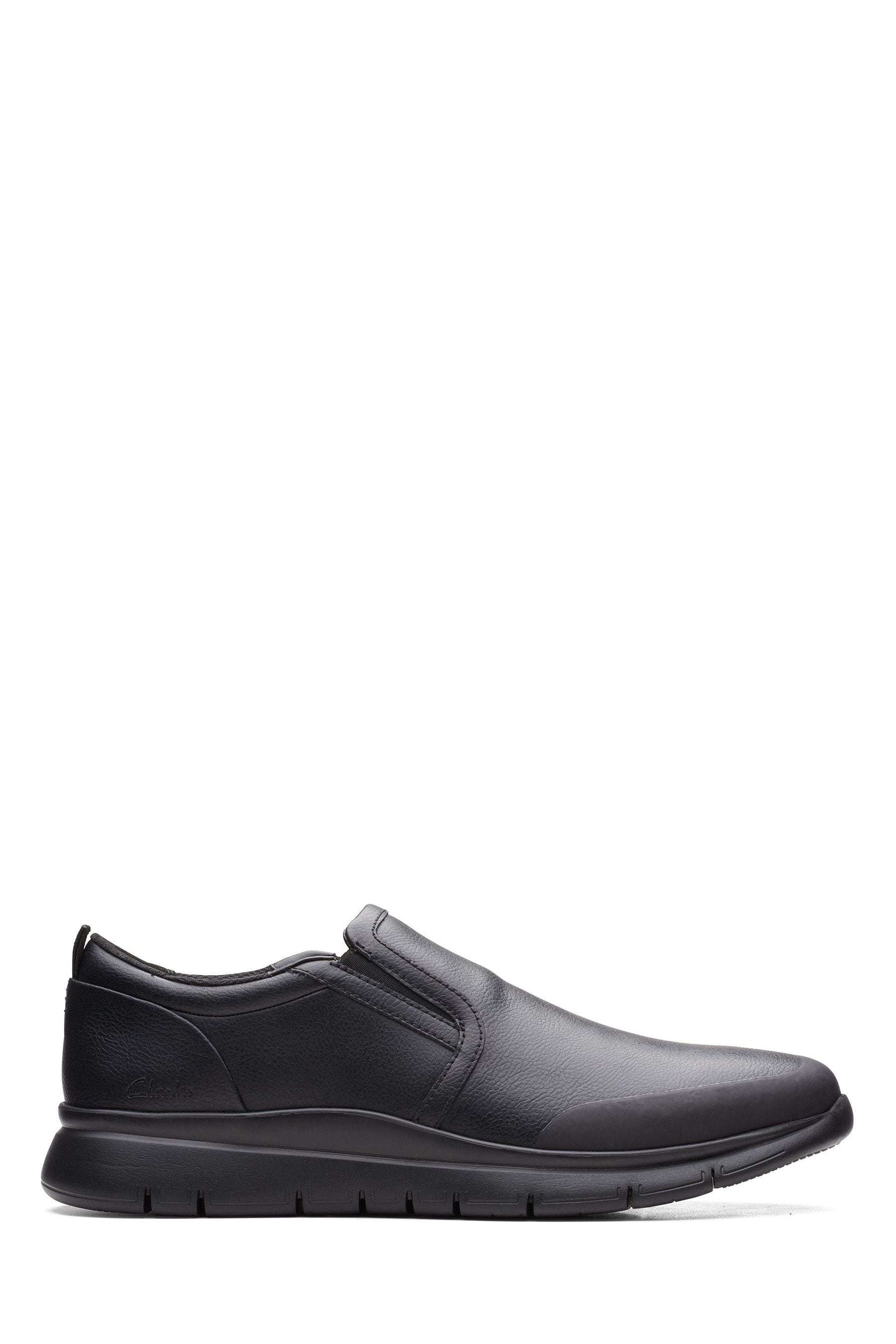 Clarks leather slip on shoes discount