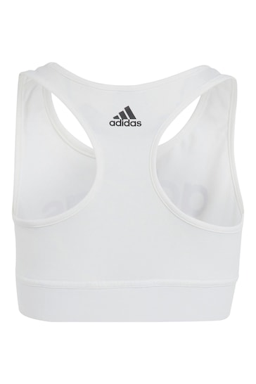adidas White Sportswear Essentials Linear Logo Cotton Bra Top