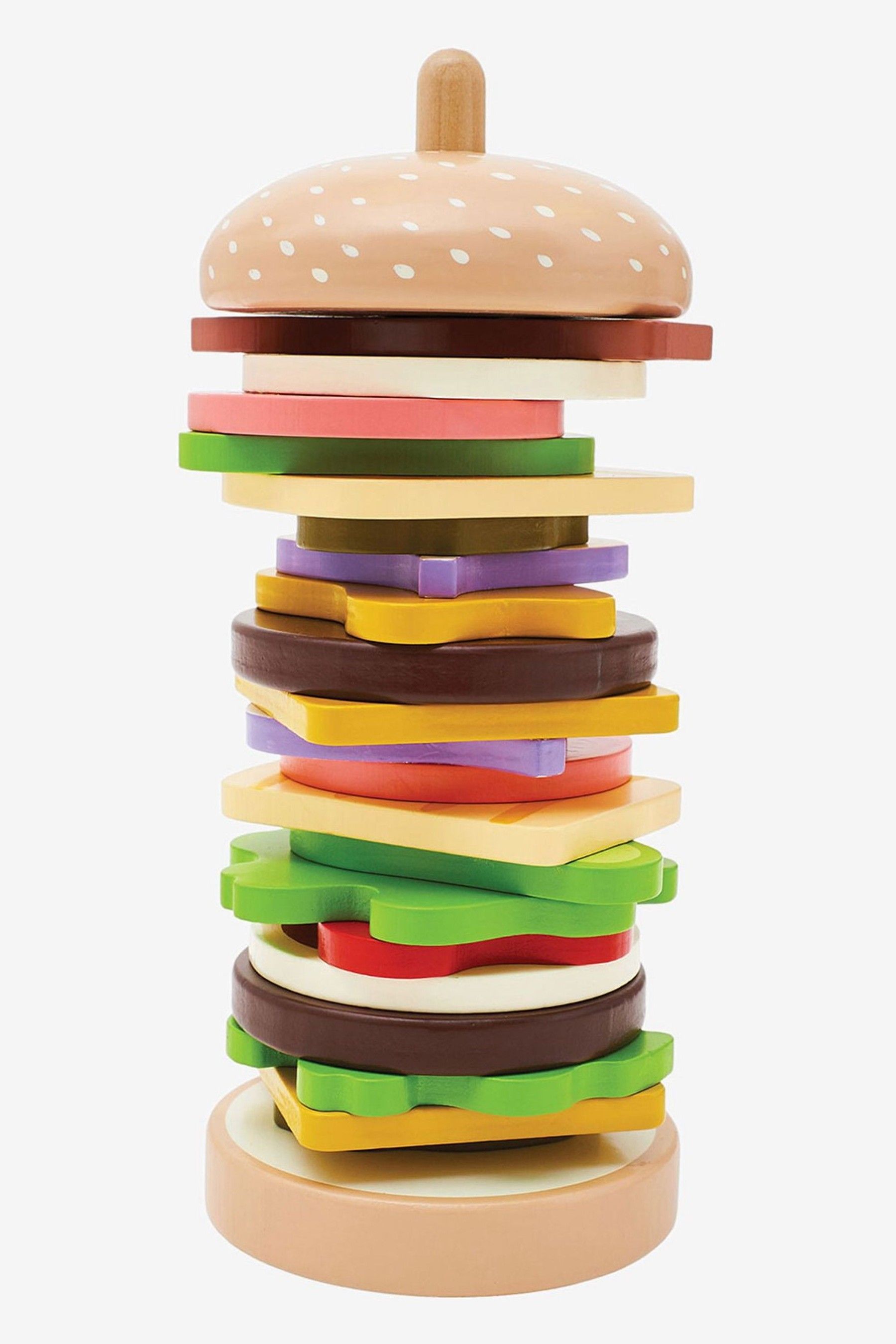 Wooden burger top toy
