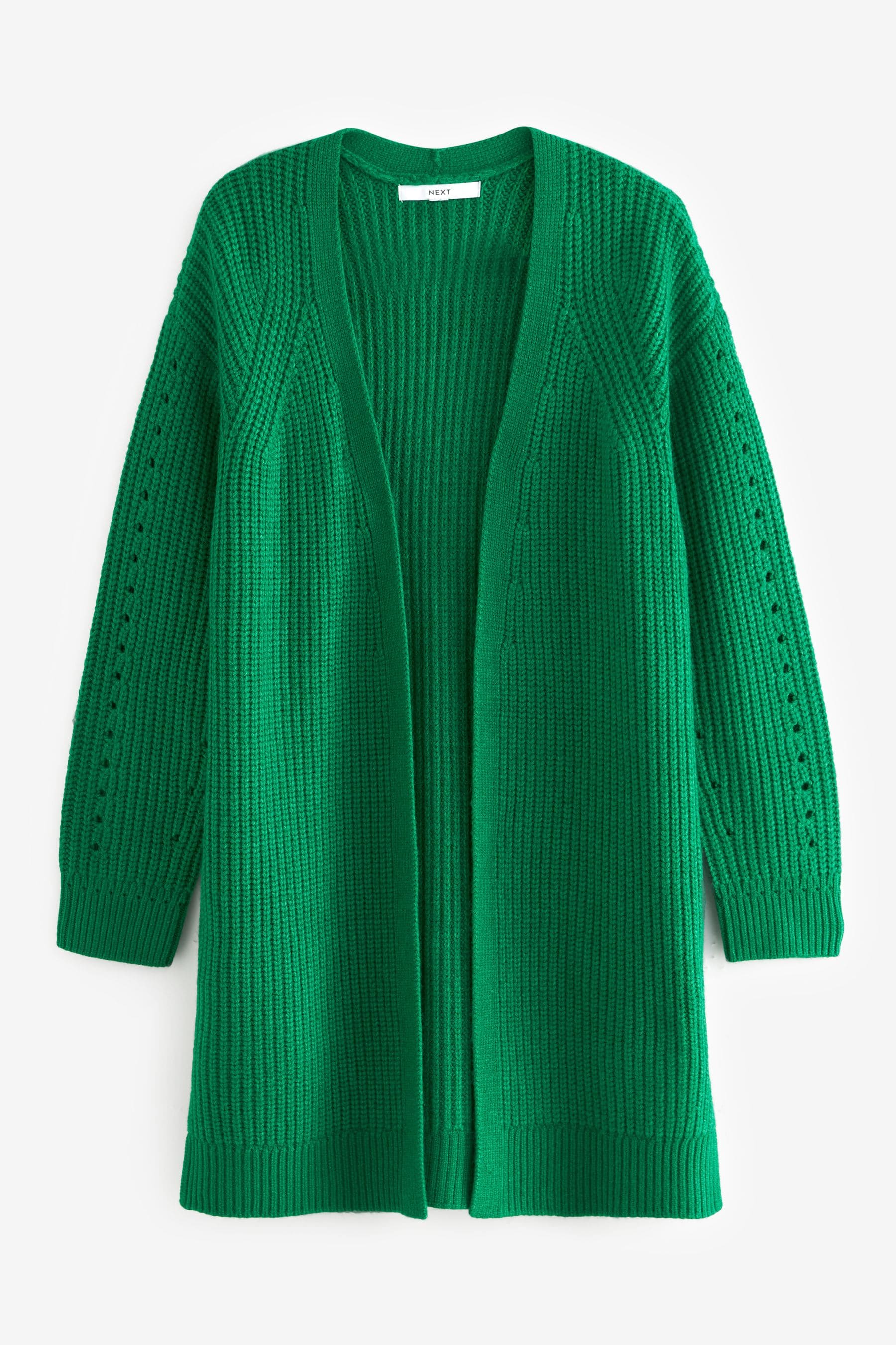 Buy Green Longline Ribbed Edge to Edge Cardigan from the Next UK