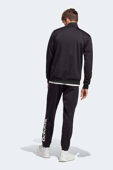 adidas Black Sportswear Linear Logo Tricot Tracksuit