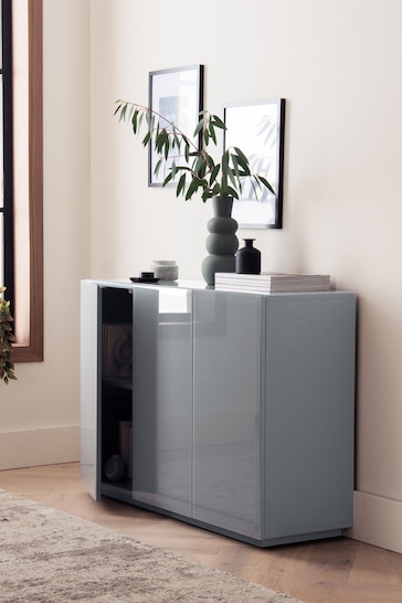 Grey Sloane Glass Collection Luxe Space Saving Large Sideboard