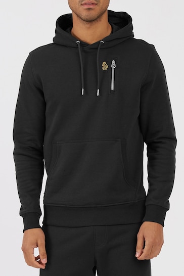 Fixed hoodie with drawcord and branding