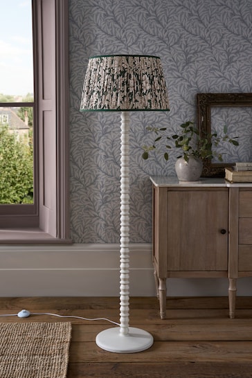 Morris & Co Cream Chrysanthemum Pleated Floor Lamp