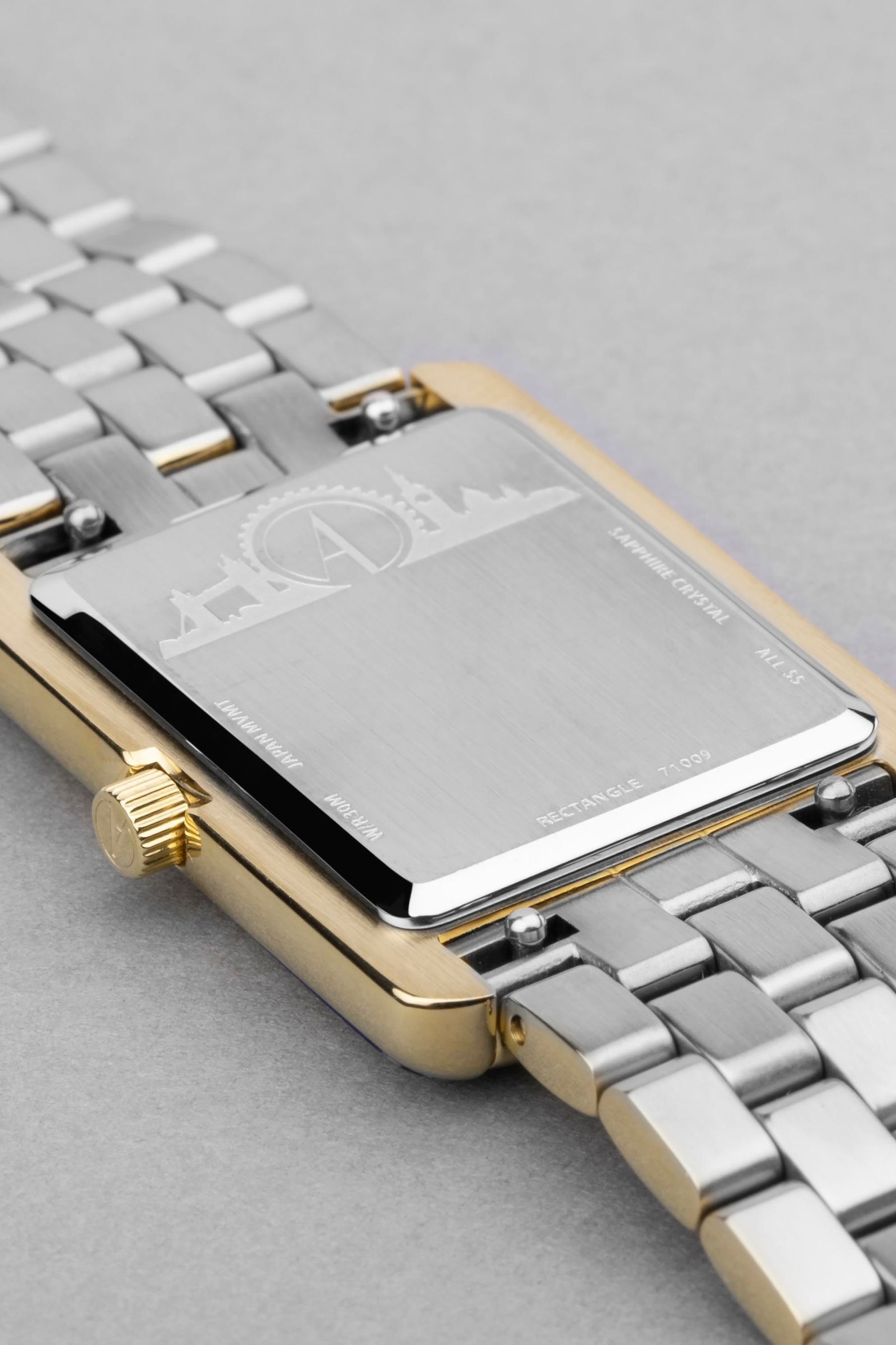 Accurist Rectangle Womens Gold Plated Two Tone Stainless Steel Bracelet Analogue Watch