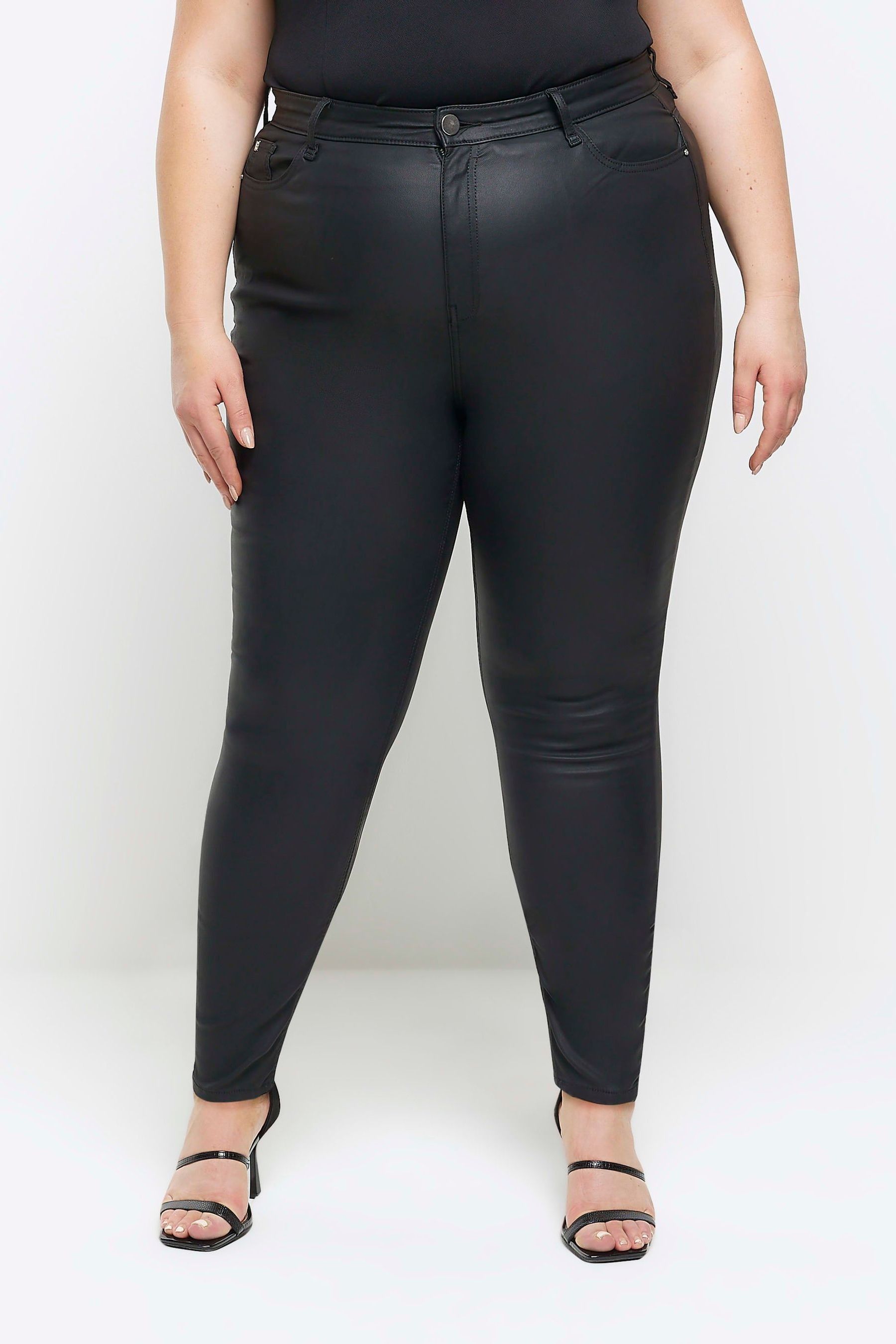 High waisted black best sale jeans river island