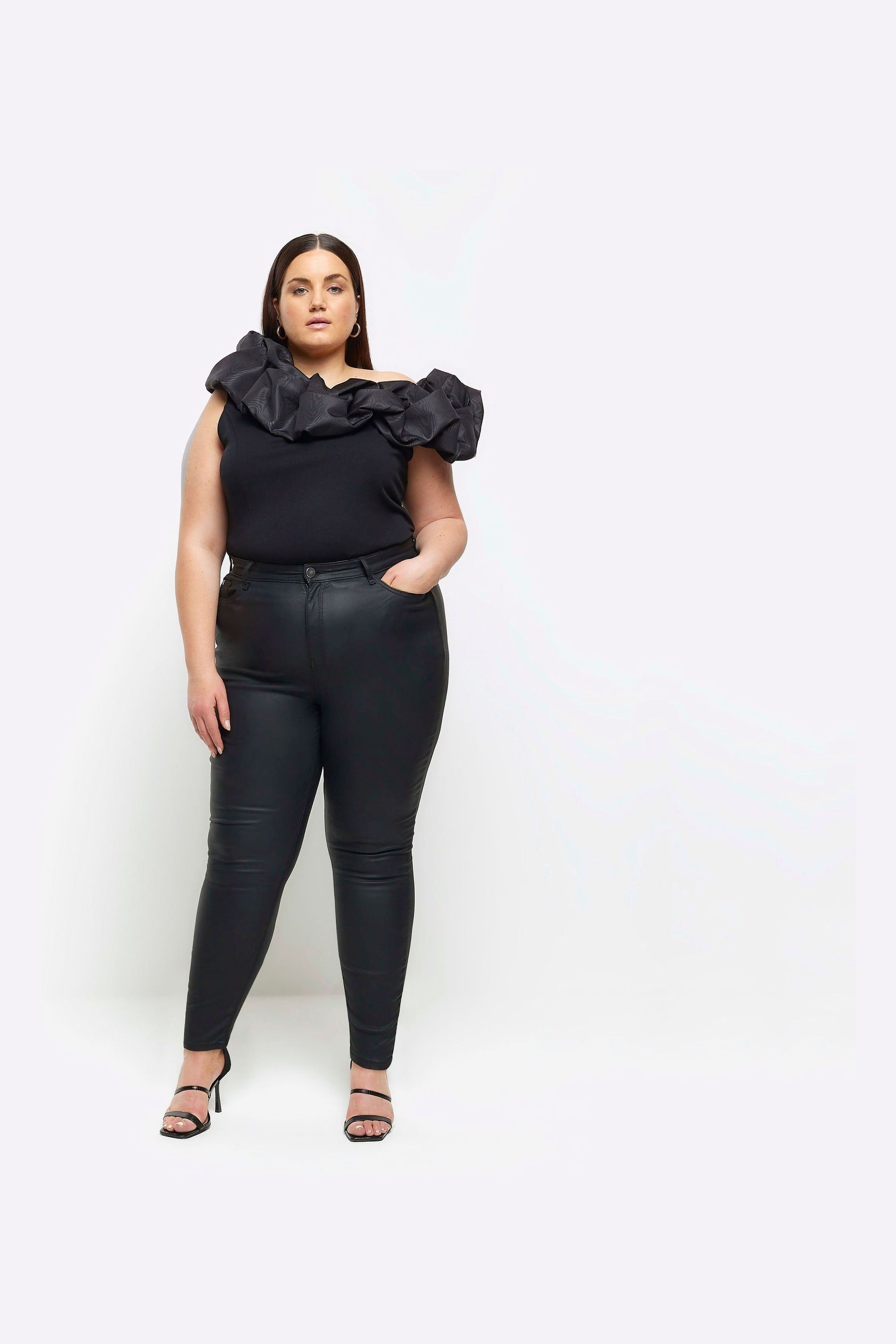 Plus size sale coated jeans
