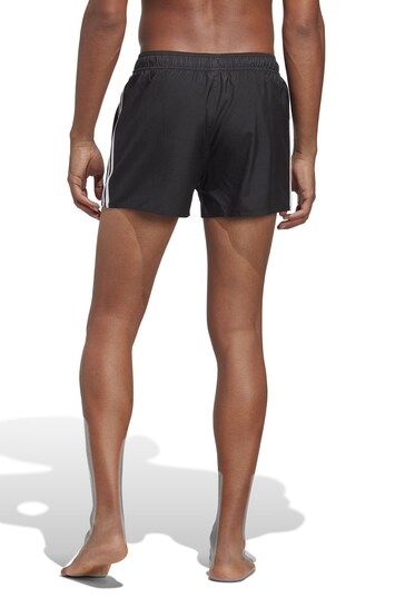 adidas Black Performance 3-Stripes Clx Very-Short-Length Swim Orange Shorts