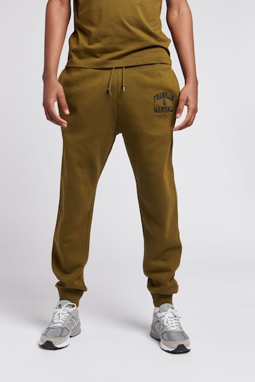 Franklin & Marshall Mens Green Arch Letter BB Joggers