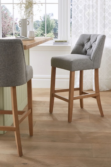 Chunky Weave Mid Grey Wolton Bar Stool