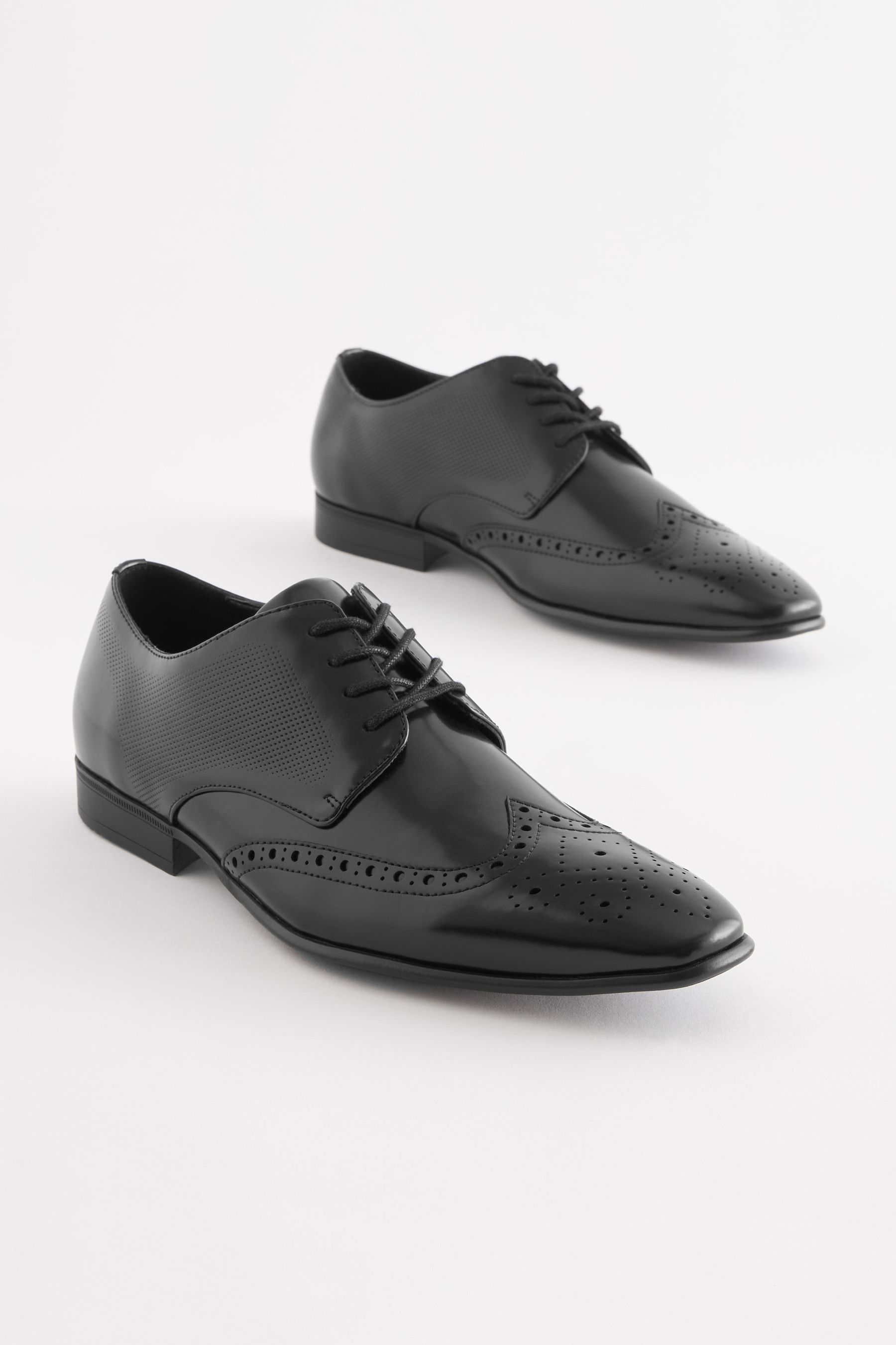 Black High Shine Brogues