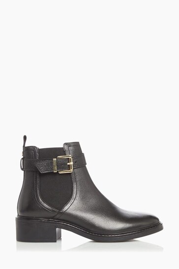 Buy Dune London Piros T Black Buckle Strap Ankle Boots from the Next UK ...