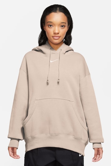 Buy Nike Neutral Oversized Mini Swoosh Hoodie from the Next UK online shop