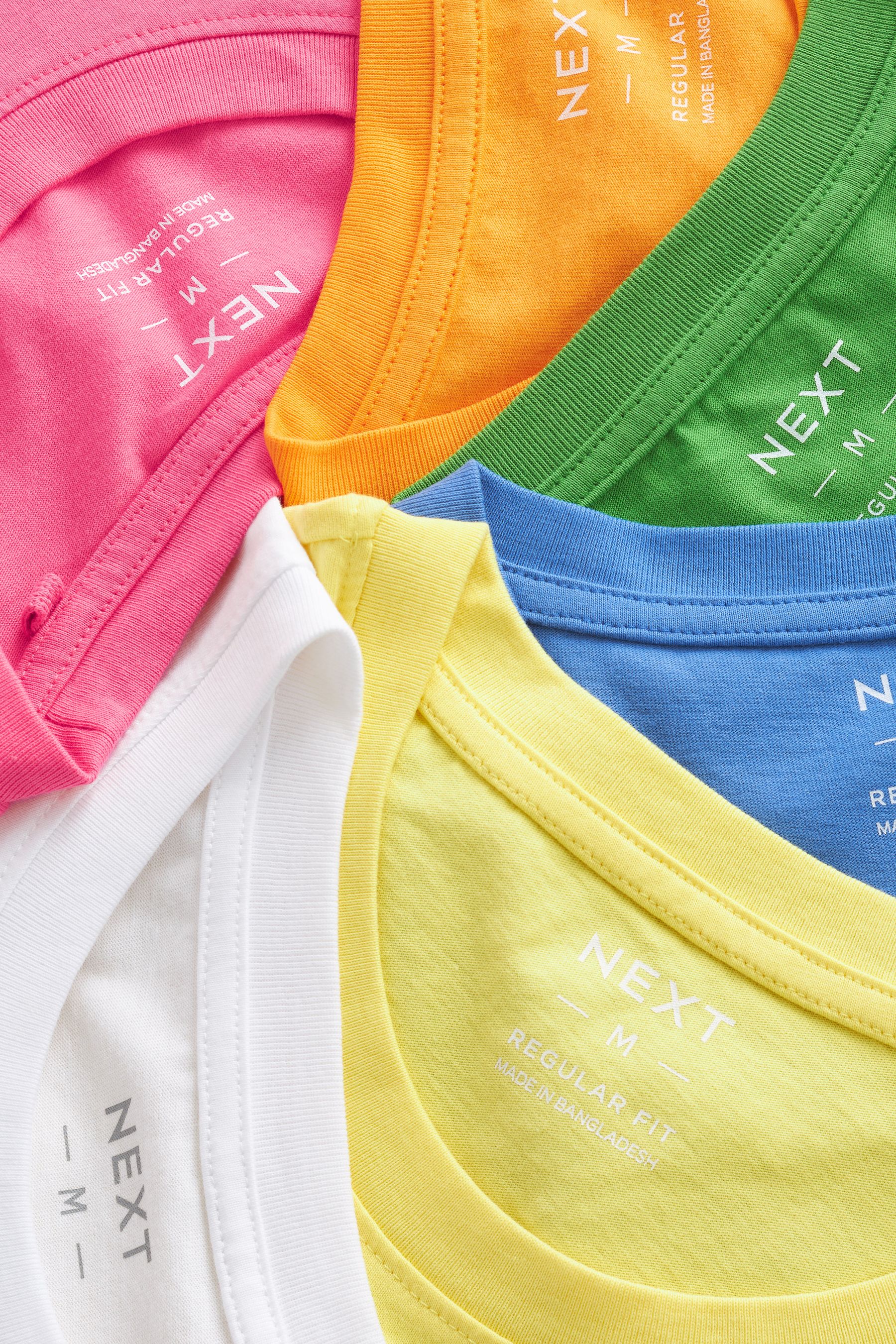 Green/ Pink/ Blue/ White/ Orange/ Yellow T-Shirts 6 Pack