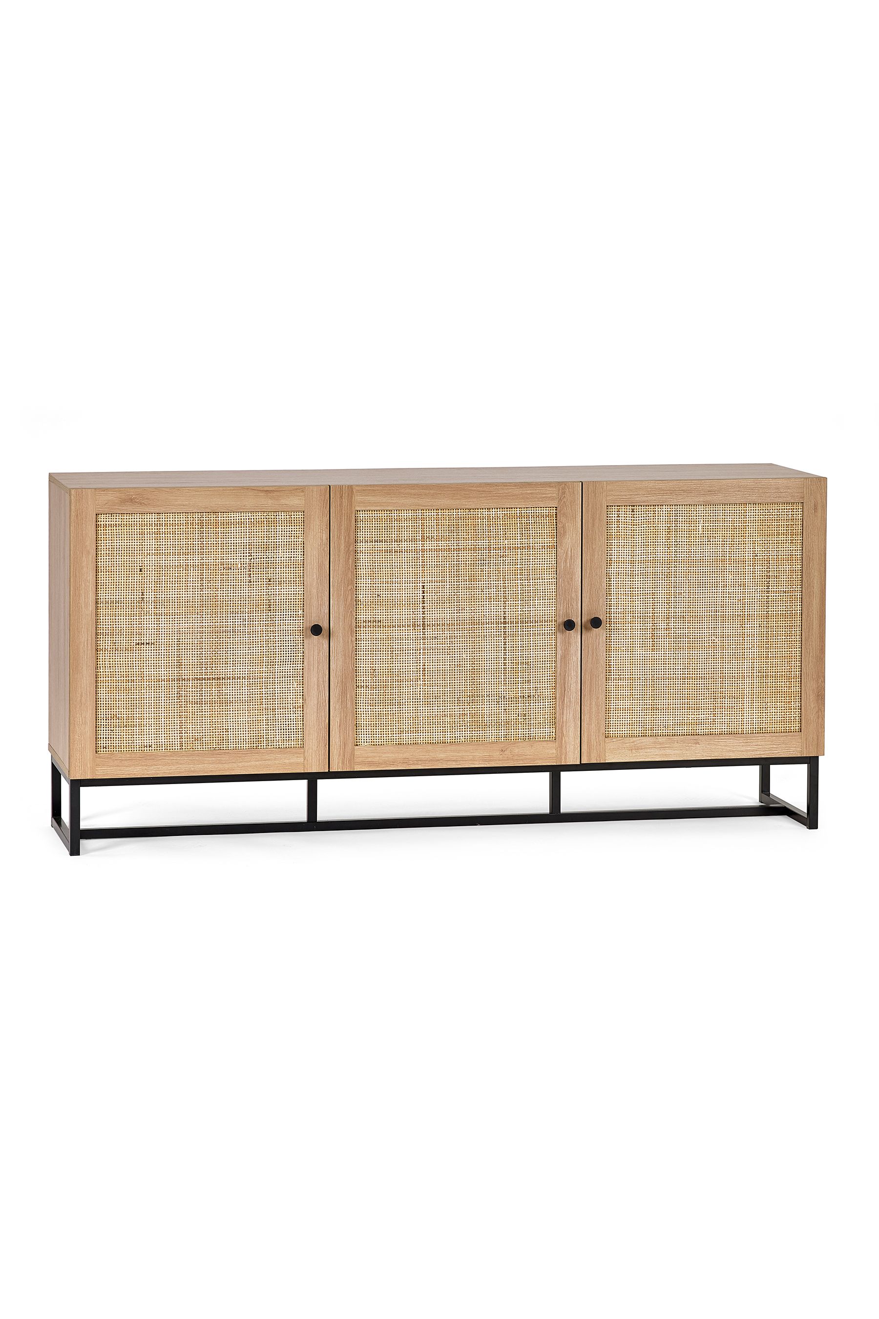 Julian Bowen Brown Padstow Rattan Sideboard