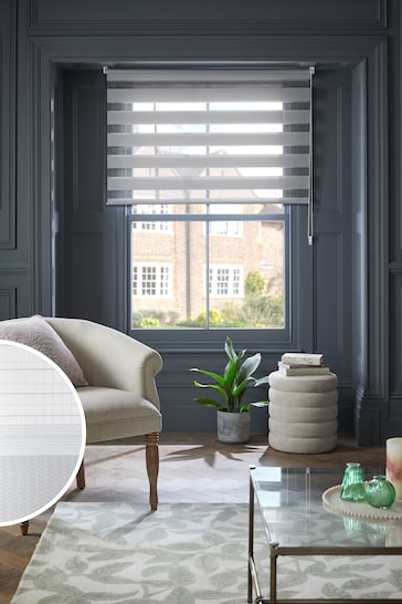 Buy Grey Ready Made Woven Day And Night Zebra Roller Blinds from the ...