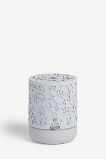 White Floral Battery Operated Electric Diffuser