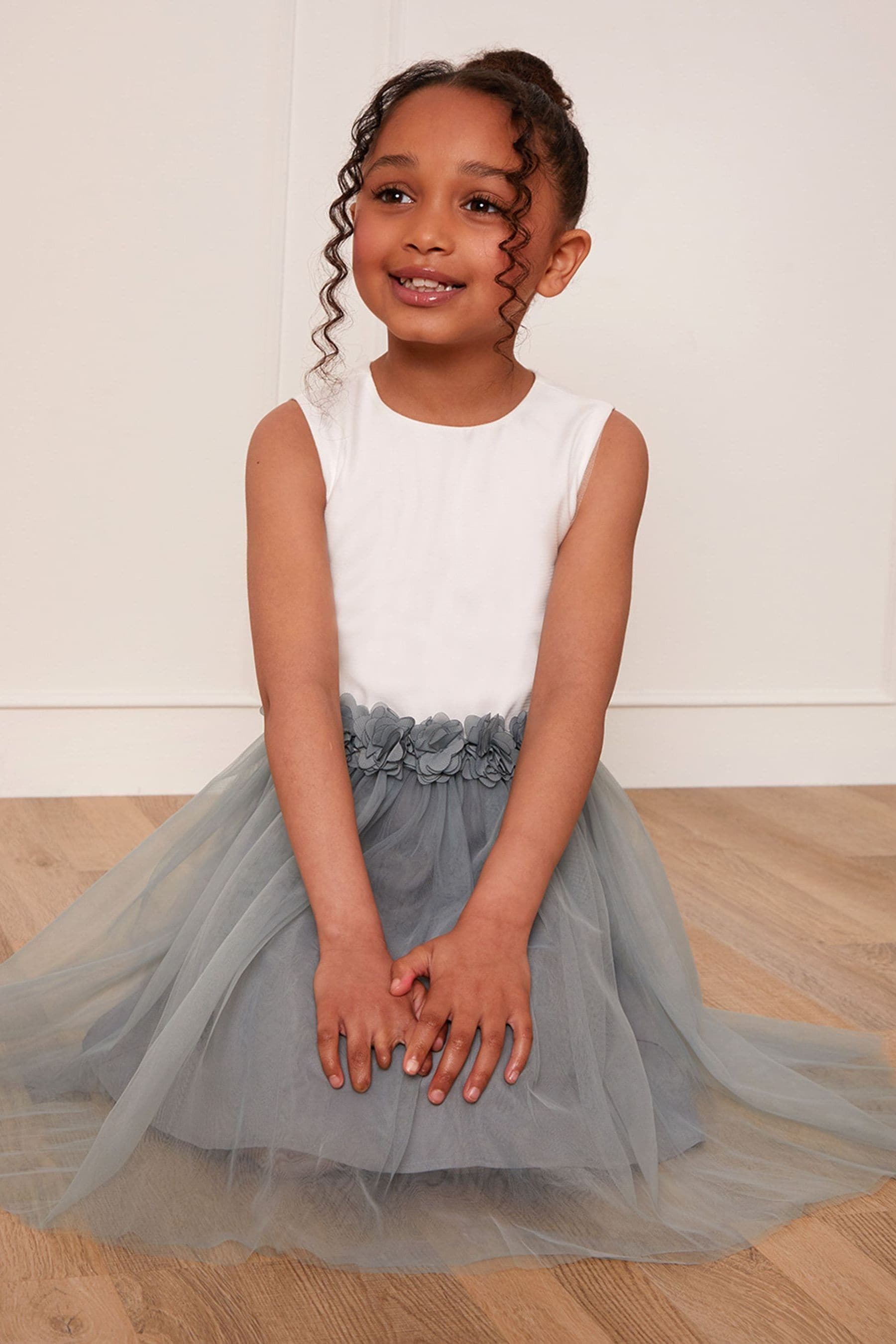 Girls grey tulle dress sale