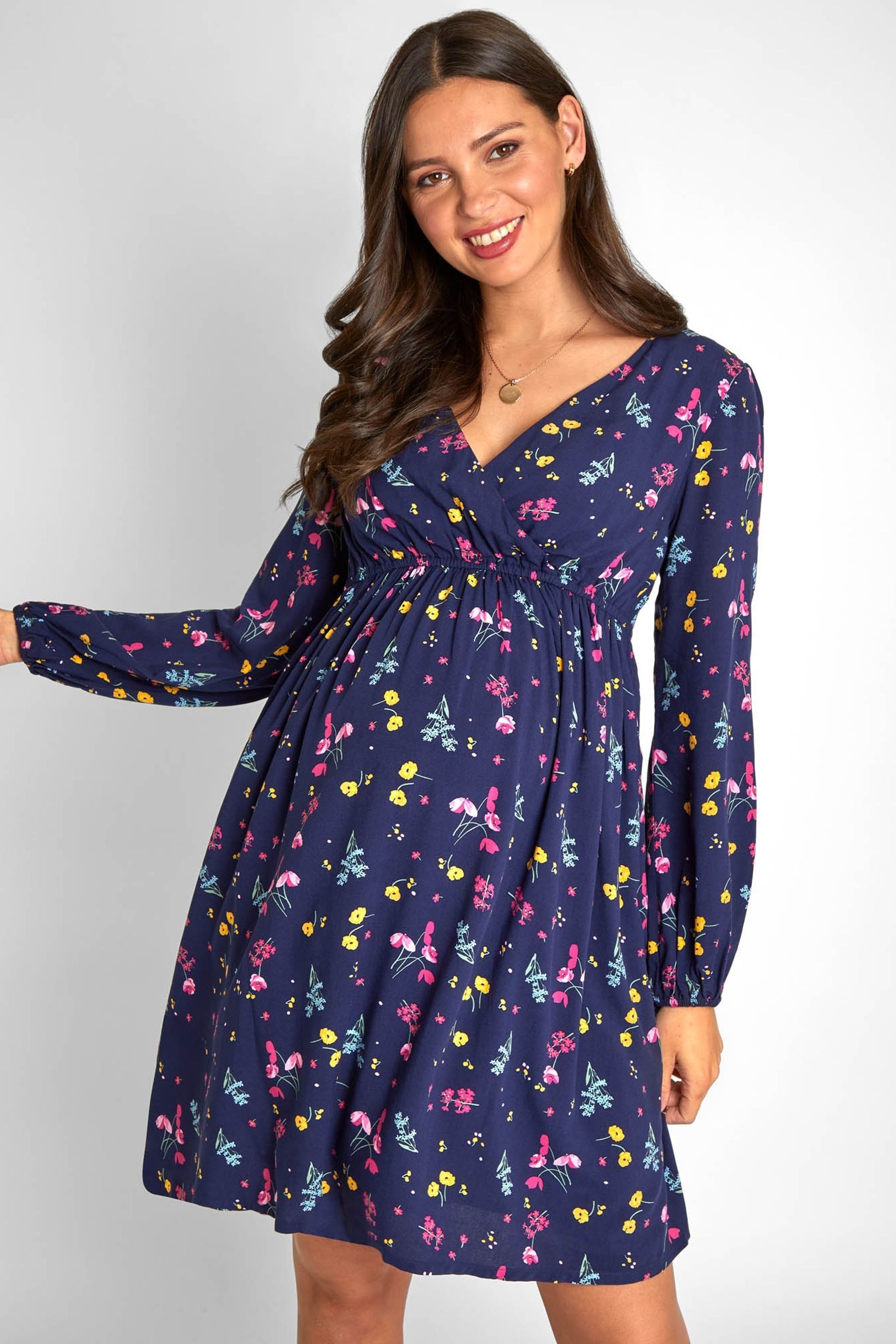 Floral wrap best sale maternity dress