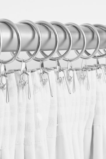 50 Pack Brushed Silver Pencil Pleat Curtain Hooks