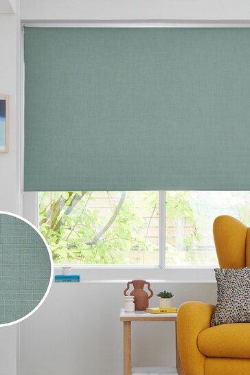 Sage Green Ready Made Textured Blackout Roller Blind