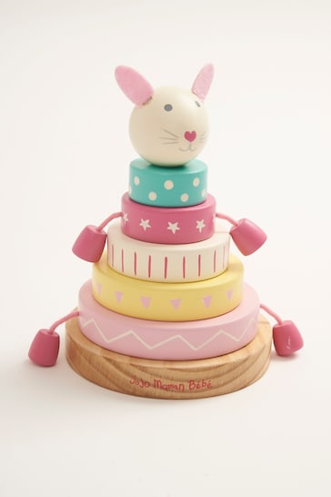 JoJo Maman Bébé Pink Bunny Wooden Stacking Toy