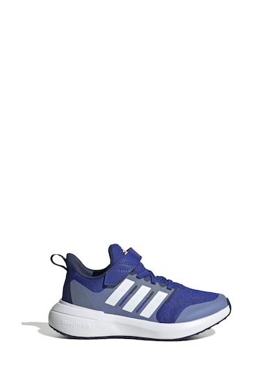 adidas Blue/White Kids Sportswear Fortarun 2.0 Cloudfoam Elastic Lace Top Strap Trainers