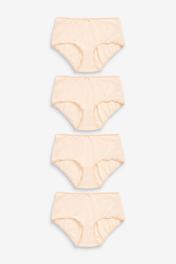 Nude Midi Cotton Rich Knickers 4 Pack