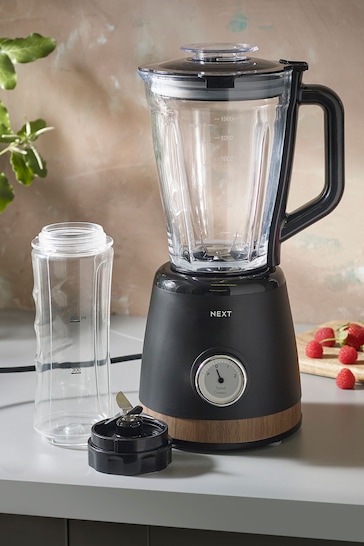 Black Bronx Blender With 1.5L Glass Jug and 600ml Plastic Cup