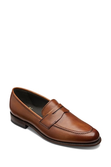 Loake Brown Wiggins Hand Painted Saddle Loafers