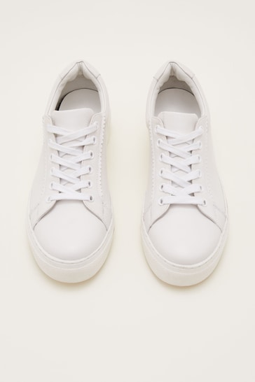 Phase Eight White Leather Trainers