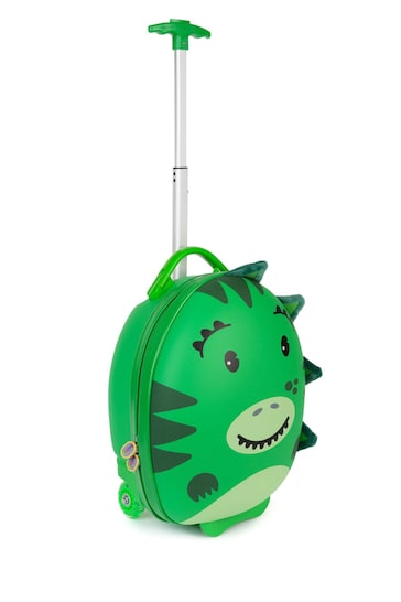 boppi Tiny Trekker Green Dinosaur Carry On Lightweight Suitcase