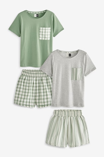 Buy Cotton Blend Pyjamas 2 Pack from the Next UK online shop