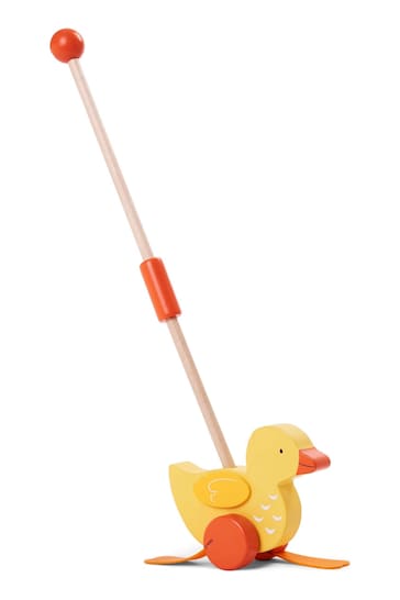 JoJo Maman Bébé Duck Wooden Push-Along Toy