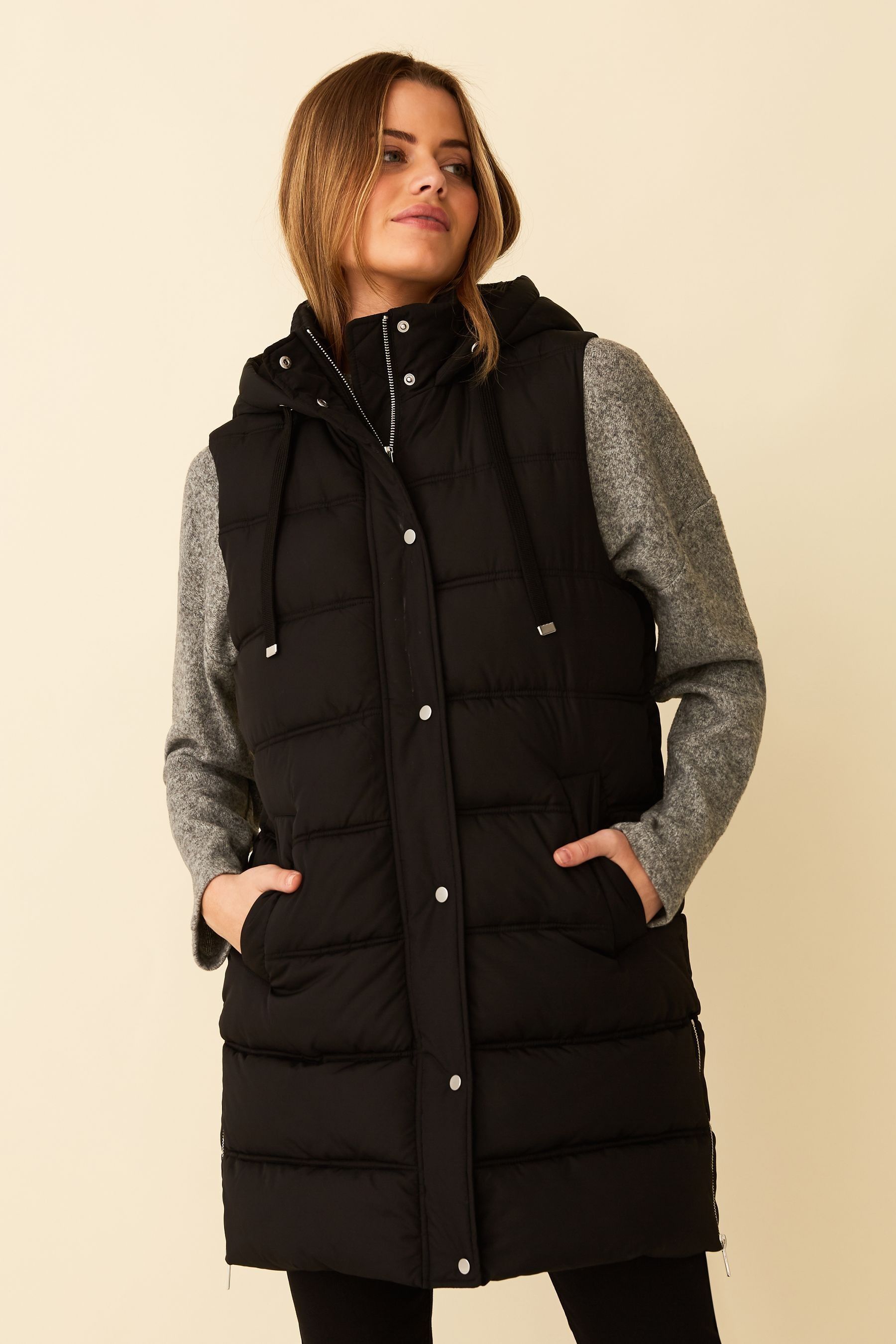 Buy F\u0026F Black Longline Gilet from the 