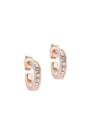 Ted Baker Rose Gold SEENITA: Crystal Small Hoop Earrings