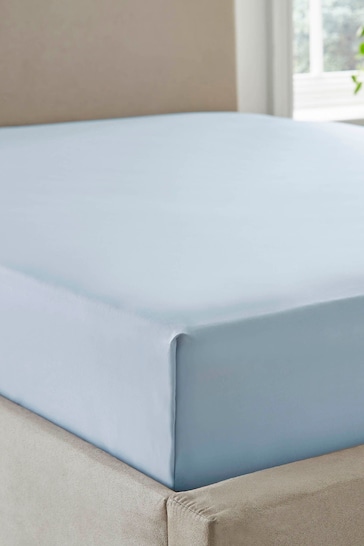 Martex Eco Pure Blue 200TC Organic Cotton Fitted Sheet