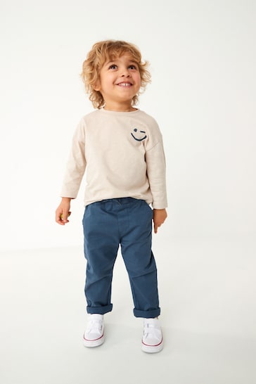 Blue Loose Fit Pull-On Chino Trousers (3mths-7yrs)