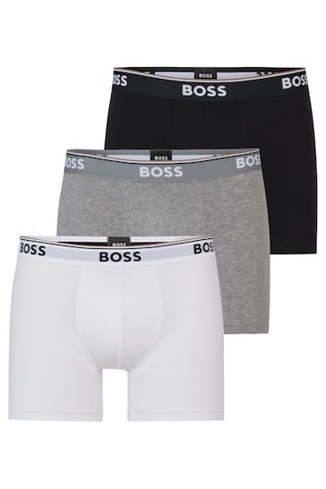 BOSS Black/Grey/White Power Briefs 3 Pack