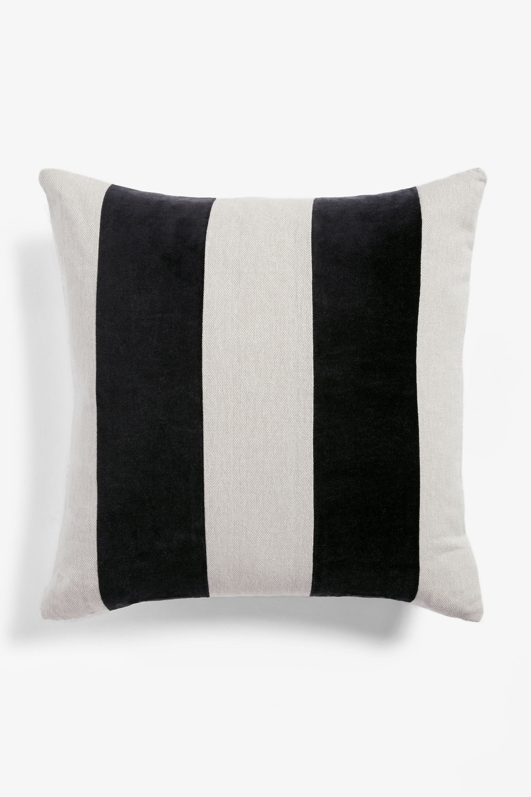 Buy Black White Stripe 50 x 50cm Linford Velvet Cushion from the Next UK online shop